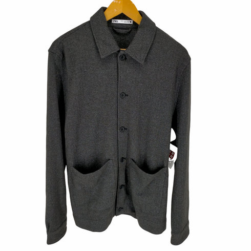 ザラ ZARA ヘリンボーンボタンジャケット メンズ JPN:M