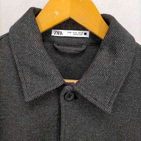 ザラ ZARA ヘリンボーンボタンジャケット メンズ JPN:M