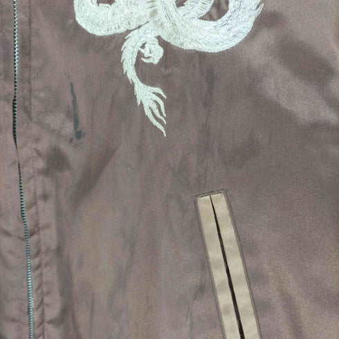裏地 キルティング 龍 刺繍 サテン スカジャン メンズ