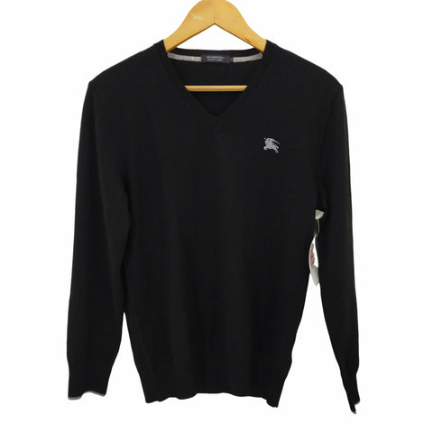 バーバリーブラックレーベル BURBERRY BLACK LABEL ワンポイント刺繍Vネックニットセーター メンズ 2