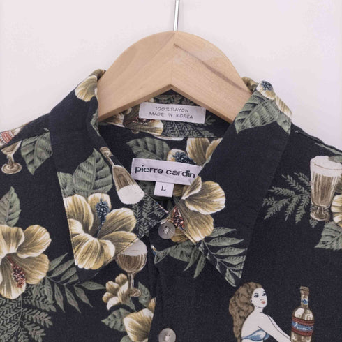 ピエールカルダン pierre cardin 水着 総柄 レーヨン S/S シャツ メンズ import:L