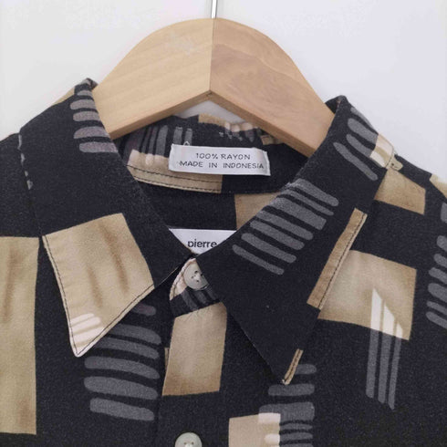 ピエールカルダン pierre cardin 総柄 レーヨン S/S シャツ メンズ import:L