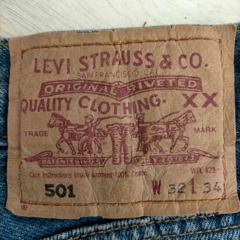 リーバイス Levis 00s 501 ボタン裏0トルコ製 ボタンフライデニム メンズ W32 L34