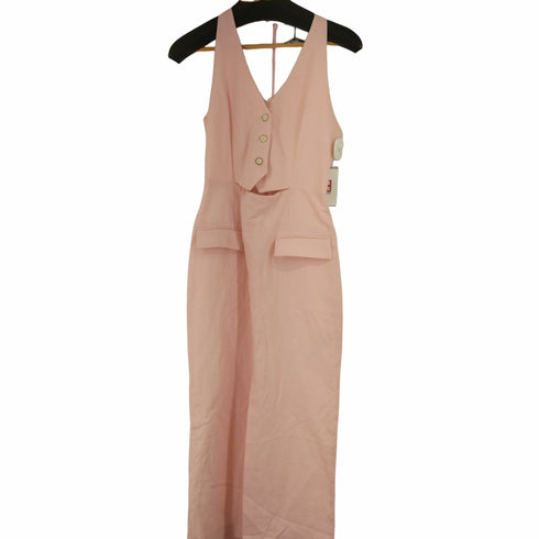 ザラ ZARA Linen Blend Midi Dress Pink Barbie レディース US XS