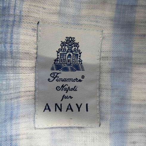 アナイ ANAYI イタリア製 リネン長袖チェックシャツ レディース 40