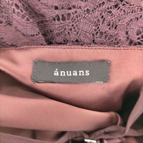 アニュアンス anuans 23AW ニットレイヤードウェーブレースワンピース レディース FREE