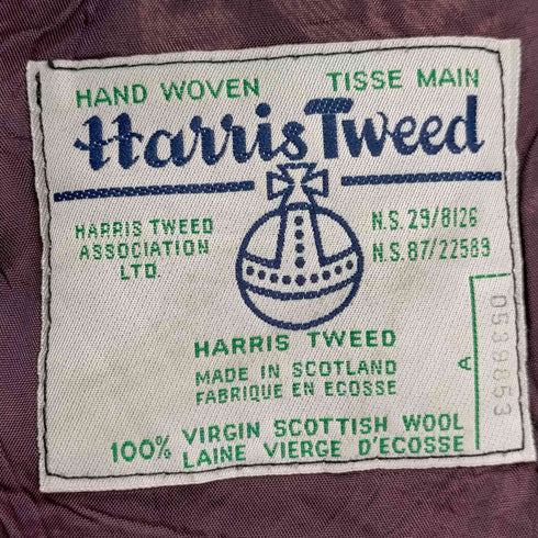 ハリスツイード Harris Tweed カナダ製 ウール ツイードクルミボタン テーラードジャケット メンズ UK:42