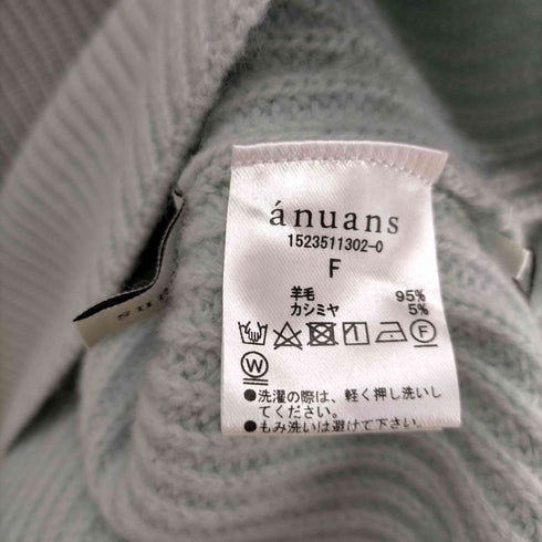 アニュアンス anuans 23AW ウールカシミヤラグランタートルニットプルオーバー レディース FREE