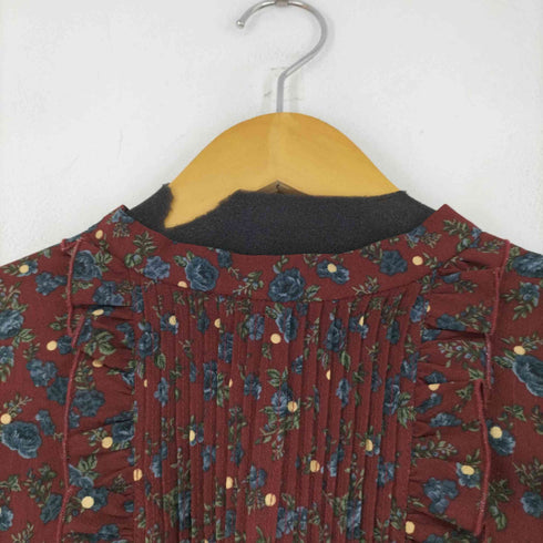 マウジー moussy FOIL PRINT FRILL ブラウス レディース FREE
