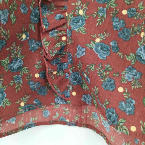 マウジー moussy FOIL PRINT FRILL ブラウス レディース FREE
