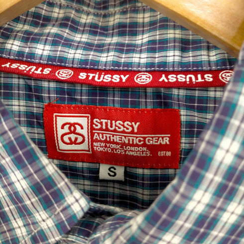 ステューシー Stussy authentic gear チェック レギュラーカラーシャツ メンズ import:S