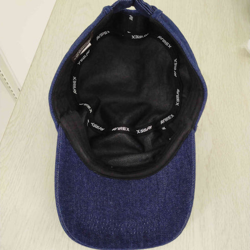 アヴィレックス AVIREX ロゴ刺繍 インディゴ デニムワークキャップ メンズ 62~64