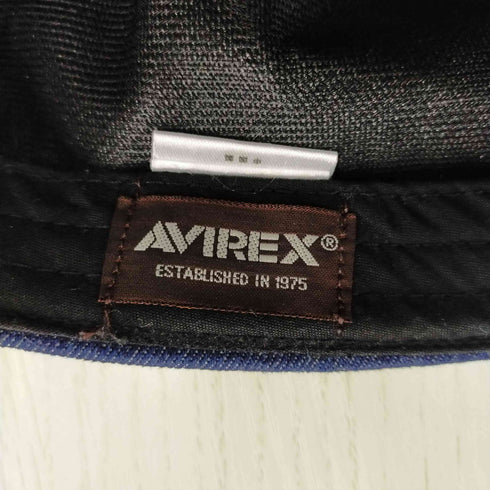 アヴィレックス AVIREX ロゴ刺繍 インディゴ デニムワークキャップ メンズ 62~64