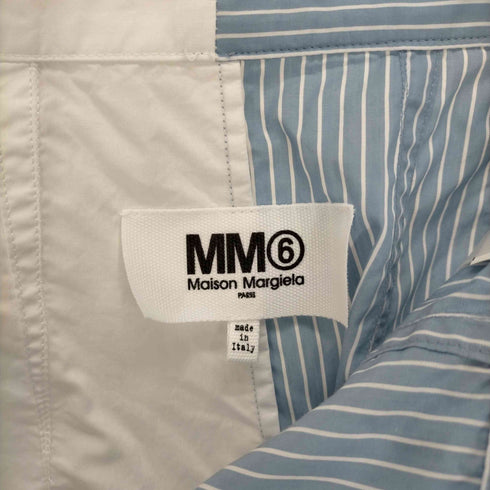 エムエムシックス メゾンマルジェラ MM6 Maison Margiela イタリア製ストライプ柄ドッキングスカート レディース JPN:36