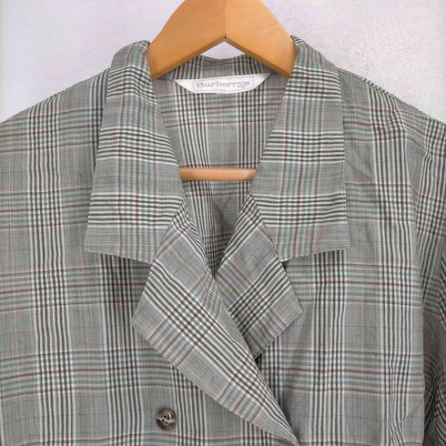 バーバリーズ BURBERRYS 90S シャツ生地 チェック柄ダブルテーラードジャケット レディース 15BR