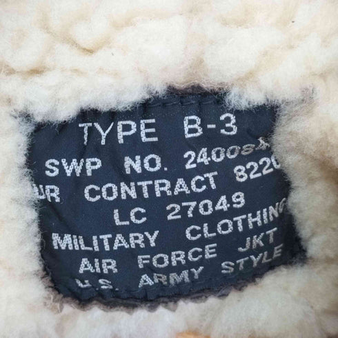 B-3 フライトジャケット MILITARY CLOTHING AIR FORCE JKT U.S. ARMY STYLE メンズ JPN:L