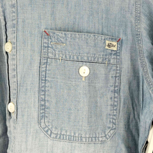ポロバイラルフローレン Polo by RALPH LAUREN フラップポケット ネコ目シェルボタン シャンブレーシャツ US-RL NAVAL RES メンズ JPN:M