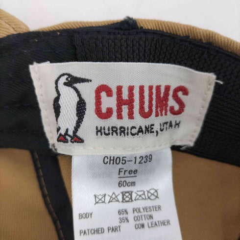 チャムス CHUMS レザーパッチドキャップ Leather Patched Cap メンズ FREE 60cm