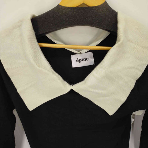 エピヌ epine collar design Vneck knit onepiece レディース