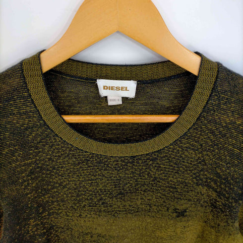 ディーゼル DIESEL 総柄 ウールアクリルスリットニット メンズ import:L