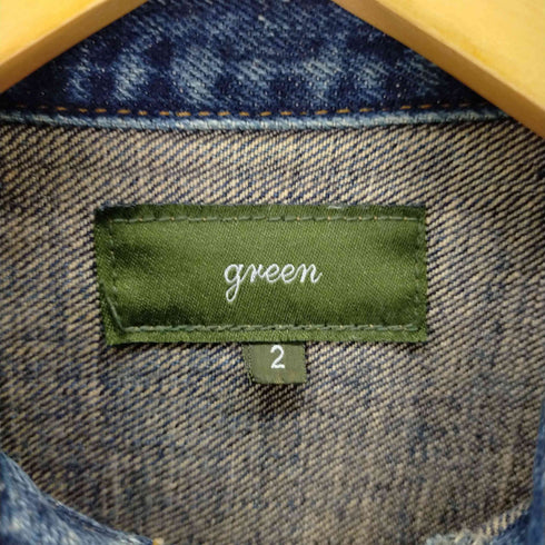 グリーン green ファースト型 デニムトラッカージャケット レディース JPN:2
