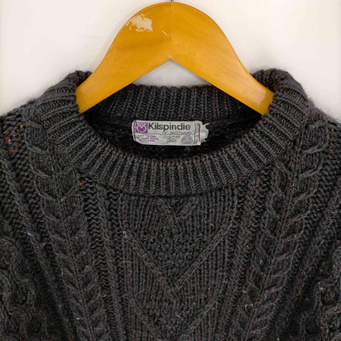 KILSPINDIE 80s スコットランド製 ウールアランニット メンズ import:M