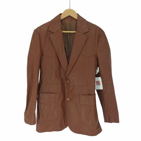 シアーズ Sears 70S The Leather Shop アルゼンチン製 本革 レザー 2B テーラードジャケット メンズ 38 REG