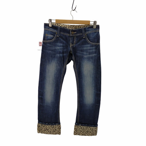 ビラボン BILLABONG パイル地レオパード切替デニムパンツ Y2K レディース JPN:M
