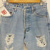 リーバイス Levis 1993年 フランス製 裏275 517 テーパードダメージデニムパンツ レディース W:28 L:30