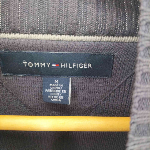 トミーヒルフィガー TOMMY HILFIGER ヴィンテージ ニット セーター ジップアップ ハイネック コットン ニット メンズ import:M