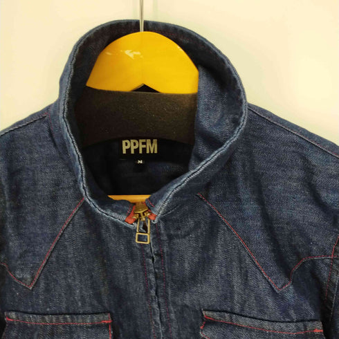 ピーピーエフエム PPFM ショートスリーブ ハイネックデニムジップシャツ メンズ JPN:M