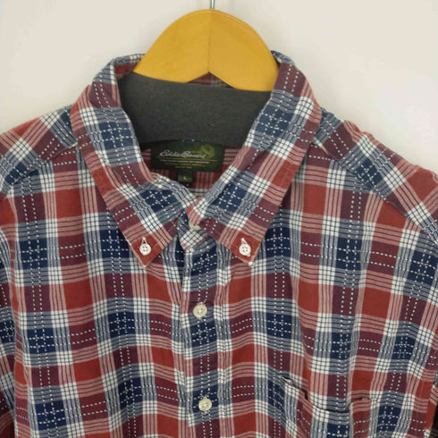 エディーバウアー Eddie Bauer 片ポケ 半袖チェックシャツ メンズ JPN:L