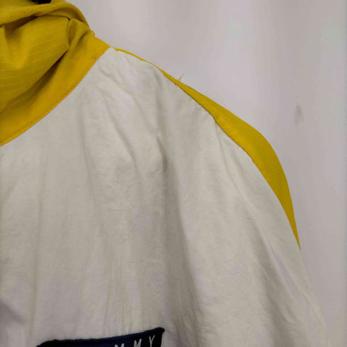 トミーヒルフィガー TOMMY HILFIGER 80-90s 台湾製 BAILING GEAR マルチカラー 3ポケット ジップアップナイロンフーディジャケット メンズ import:L