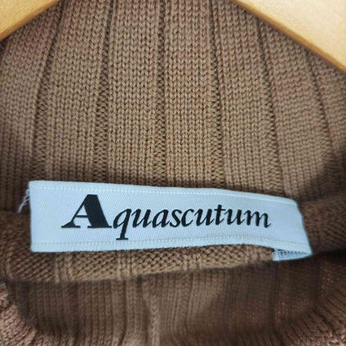 アクアスキュータム AQUASCUTUM ショルダースウェード切替 ウールリブニット レディース US:6