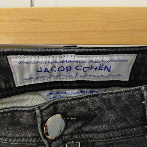 ヤコブコーエン JACOB COHEN ボタンフライ スリムテーパードブラックデニム メンズ 36