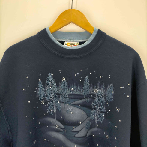 morning sun ストーン付き Mexico製クルーネックスウェット レディース JPN:M