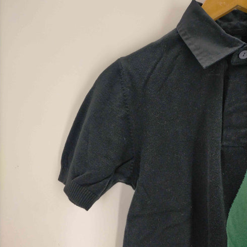 ベネトン BENETTON コットンバイカラーポロニット レディース
