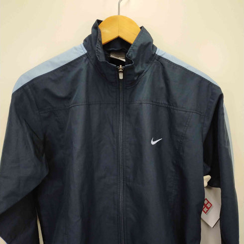 ナイキ NIKE 00s Y2K サイドライン ベンチレーション 裏地メッシュ 裾ドローコード バイカラースプリングジャケット レディース JPN:S
