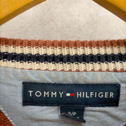 トミーヒルフィガー TOMMY HILFIGER ロゴ刺繍Vガゼットニット メンズ JPN:S