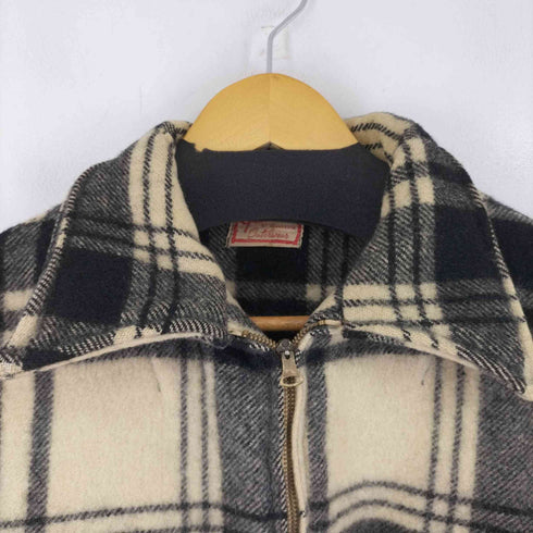 40-50S Conmar ジップ ジップアップチェックウールジャケット メンズ