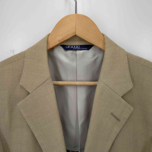 ポロラルフローレン POLO RALPH LAUREN 段返し3B 背抜き リネン サイドベンツ サマーテーラードジャケット メンズ C98-W88-T180 AB7