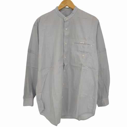 パパス papas ストライプ バンドカラーシャツ メンズ import:M