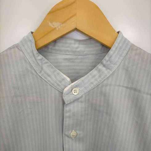 パパス papas ストライプ バンドカラーシャツ メンズ import:M