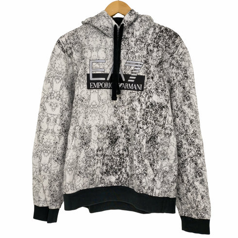 エンポリオアルマーニイーエーセブン EMPORIO ARMANI EA7 総柄 フロントロゴプルオーバーパーカー メンズ import:XXL