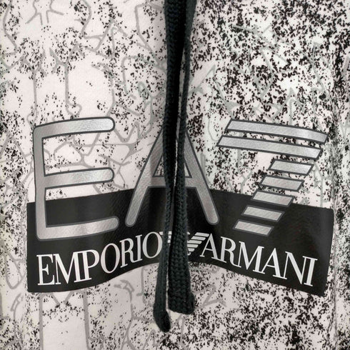 エンポリオアルマーニイーエーセブン EMPORIO ARMANI EA7 総柄 フロントロゴプルオーバーパーカー メンズ import:XXL
