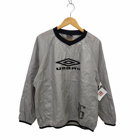 アンブロ UMBRO 00s 銀タグ 細ダイヤ Windup Piste Y2K 両面ロゴ Vネック プルオーバー メンズ S-M