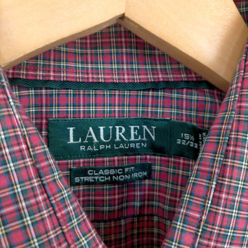 ローレンラルフローレン LAUREN RALPH LAUREN CLASSIC FIT 胸ポケット付き タータンチェックシャツ メンズ 32/33