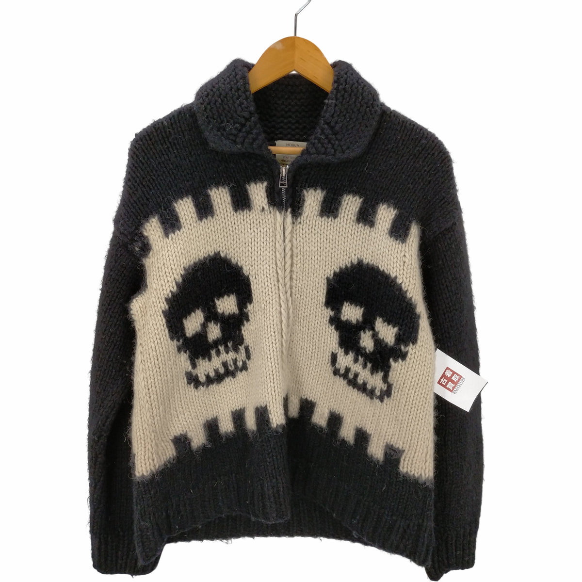 【80s】 Jamaican Style ドクロ カウチンニット 80s】 Jamaican Style ドクロ カウチンニット