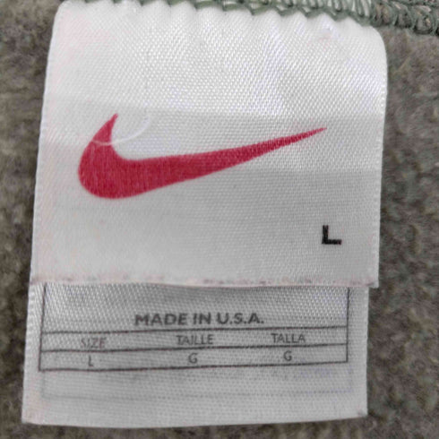 ナイキ NIKE USA製 白タグ ワンポイント刺繍クルーネックスウェット メンズ JPN:L