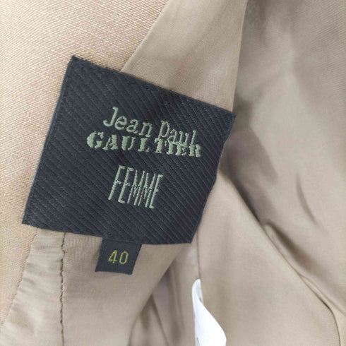 ジャンポールゴルチエフェム Jean Paul GAULTIER FEMME 90S 6B シルク リネン 燕尾 ナポレオン ジャケット レディース 40